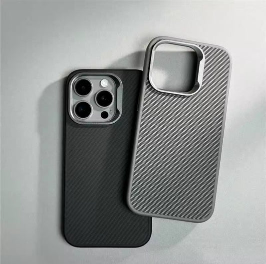 Luxury Carbon Fiber Texture Case for iPhone (12–16 Series)